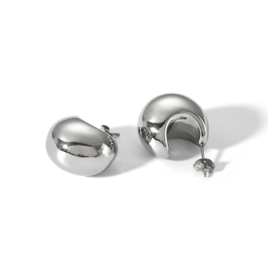 Boucles D'Oreilles Puces Pour Femmes Simple Series Daily Droplet En Acier Inoxydable, Étanches, Couleur Or, Zircon Et Perle. h5 