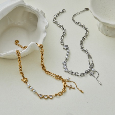Colliers À Maillons Simples Et Irréguliers En Acier Inoxydable, Couleur Or, Pour Femmes, Collection Luxe 2