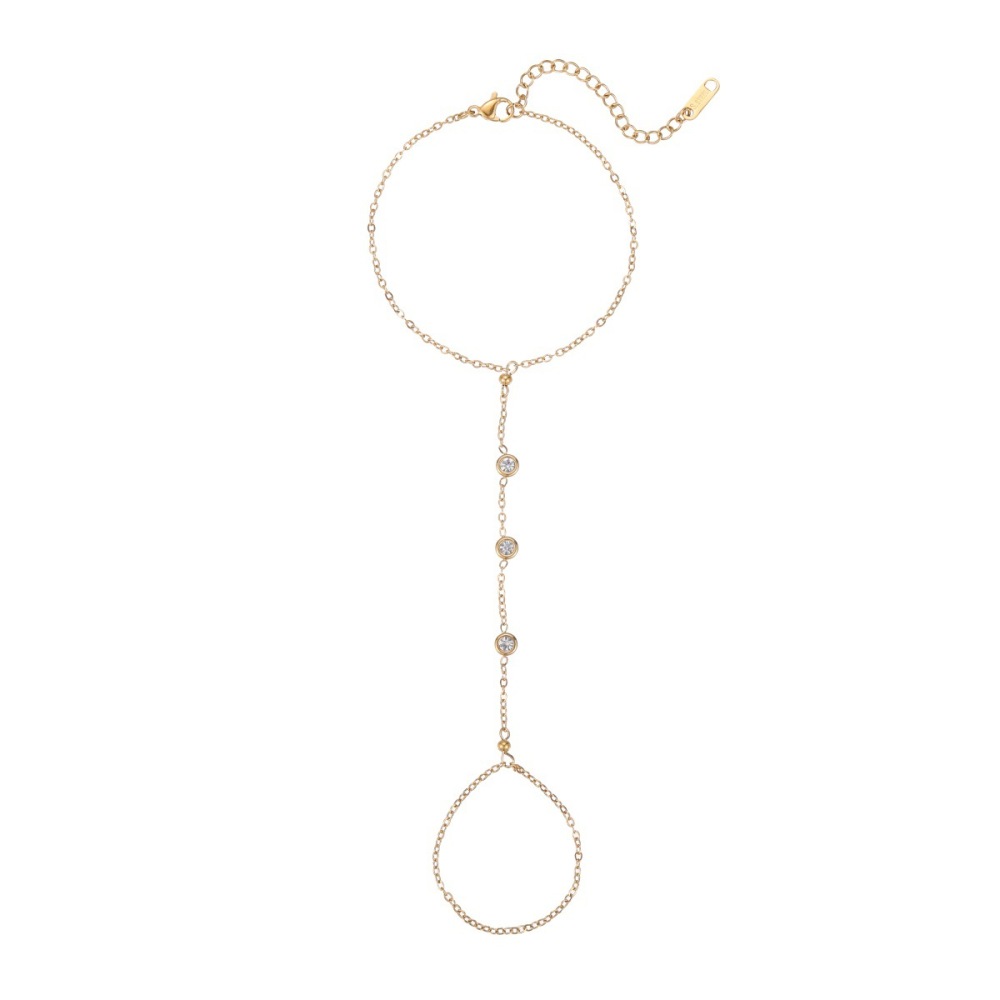 Bracelet Chaîne Femme Simple Series Daily Irregular Shape Chain En Acier Inoxydable Étanche Couleur Or Image5