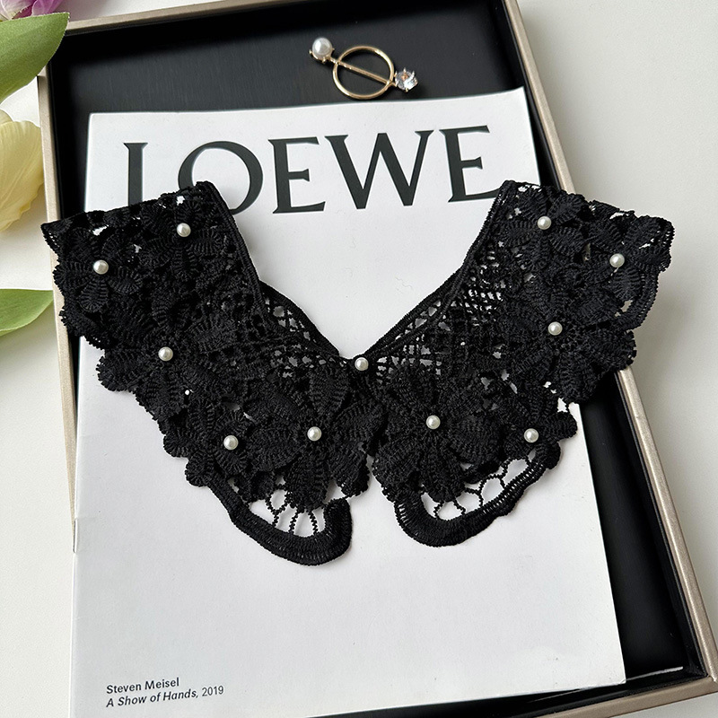 Collier Décoratif Multifonctionnel Exquis Pour Femme, Orné De Perles Et De Dentelle. 