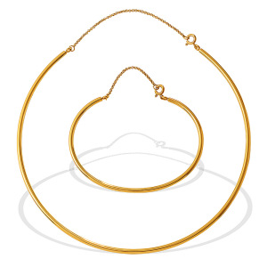 Ensembles De Bijoux Pour Femmes Simple Series Daily Geometric Shape En Acier Inoxydable Étanche Couleur Or h5 Image5