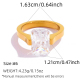 Couleur or/Taille de bague 6/1 anneau rectangulaire Image4