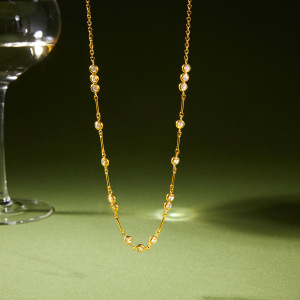 Colliers Pendentifs Pour Femmes En Acier Inoxydable En Forme De Croix, Étanches, Couleur Or Et Zircon h5 Image4
