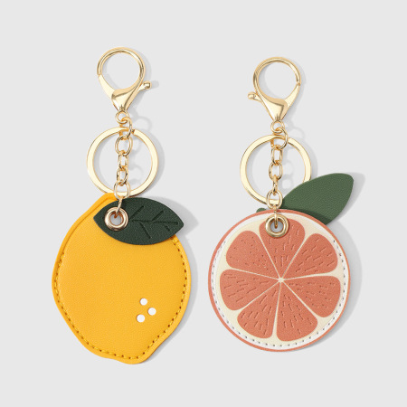 Porte-clés en cuir mignons pour sacs à fruits