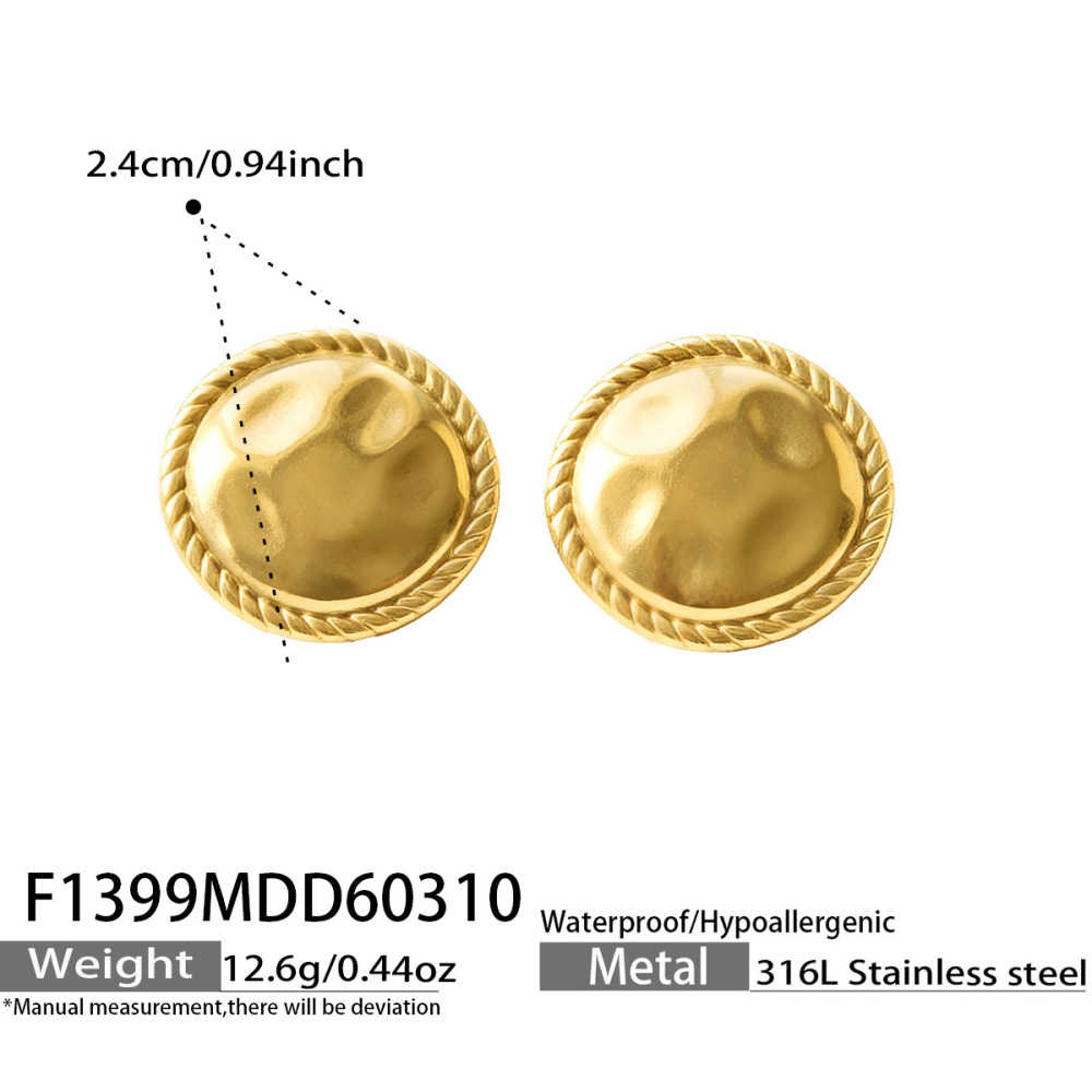 Boucles D'Oreilles Puces Pour Femmes, En Acier Inoxydable, Couleur Or, À Filetage Simple Et Étanche 