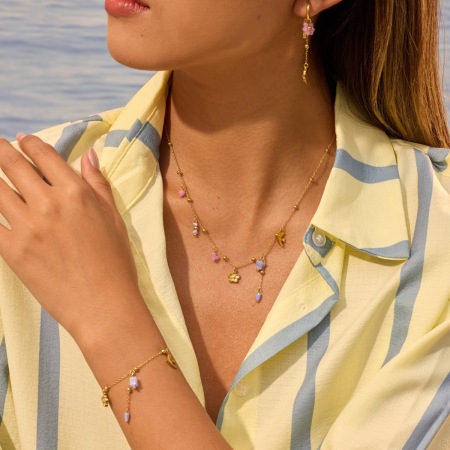 Ensembles de bijoux pour femmes Simple Series Daily Flower en acier inoxydable étanche couleur or 2