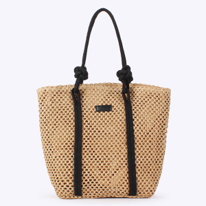 Sac Fourre-Tout Femme En Papier Tissé Uni Style Vacances h5 