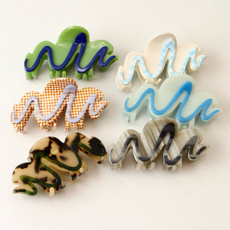Pinces à cheveux pour femmes en acétate, style océanique, collection Luxe 2