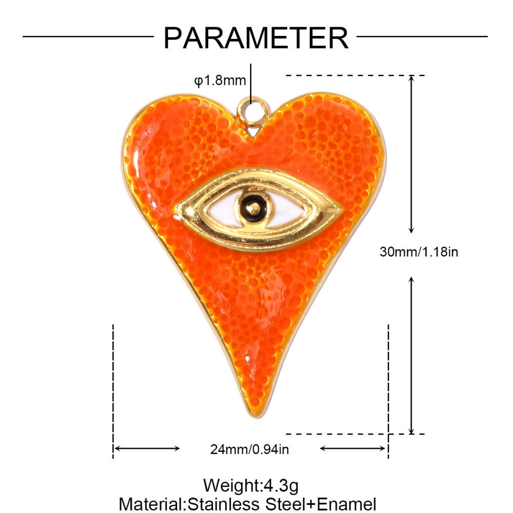 Pendentifs Pour Femmes De La Série Luxueuse Diy, Motif Œil Du Diable, Fruit, Feuille, Poisson, En Acier Inoxydable Étanche Couleur Or 