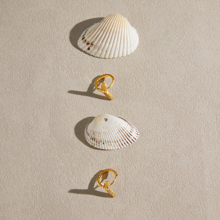 Boucles d'oreilles créoles pour femmes, en acier inoxydable doré, étanches, en forme de queue de poisson, ornées de strass.
