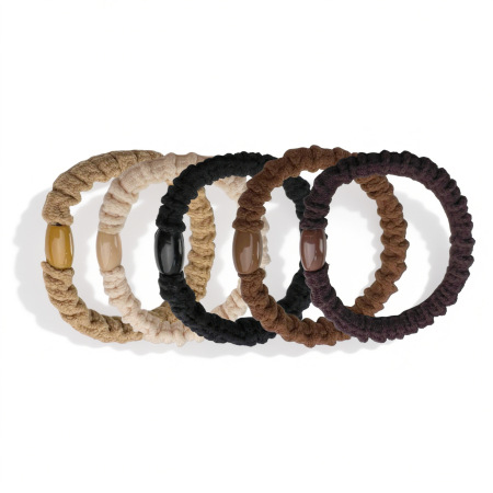 Élastiques à cheveux pour femmes, collection Simple, couleur unie décontractée, haute élasticité 2