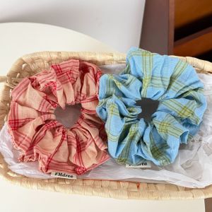 Chouchous Pour Femmes En Tissu À Carreaux Doux Multicolores De La Série Romantique h5 Image2