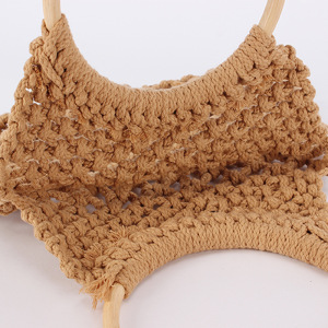 Sac Trapèze Femme En Corde Tressée Ajourée, Couleur Unie, Style Vacances h5 Image4