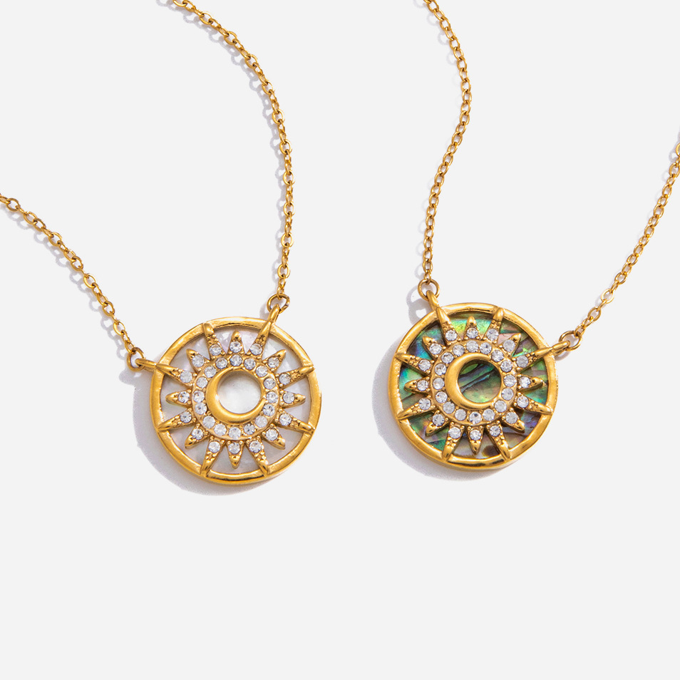 Colliers Pendentifs Pour Femmes En Acier Inoxydable Rétro Étoile, Étanches, Couleur Or Et Zircon Image5