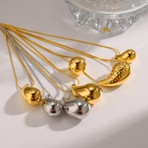 Colliers Pendentifs Pour Femmes En Forme De Cœur Goutte Simple, En Acier Inoxydable Étanche, Couleur Or h5 Image3
