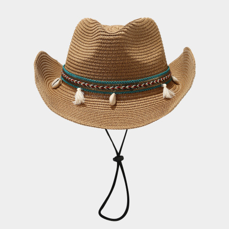 Chapeaux de paille unis style bohème pour femmes 2