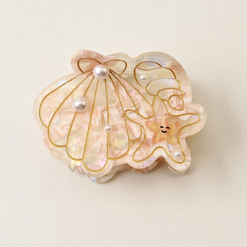 Pinces À Cheveux Pour Femmes En Acétate Coquillage Mignon De La Série Romantique