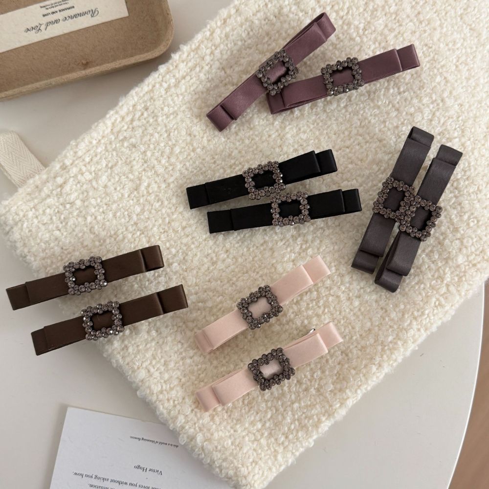 Pinces À Cheveux Élégantes En Tissu Avec Nœud Papillon, Collection Simple Series Image4