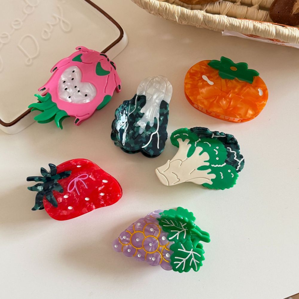 Feuille D'Acétate Imitation Fruits Mignons De La Série Simple - Pinces À Cheveux Pour Femmes Image3