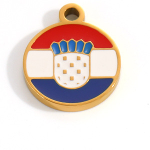 Pendentifs Femme Simple Series Retro Multicolores Ronds En Acier Inoxydable Étanche Couleur Or h5 Image4