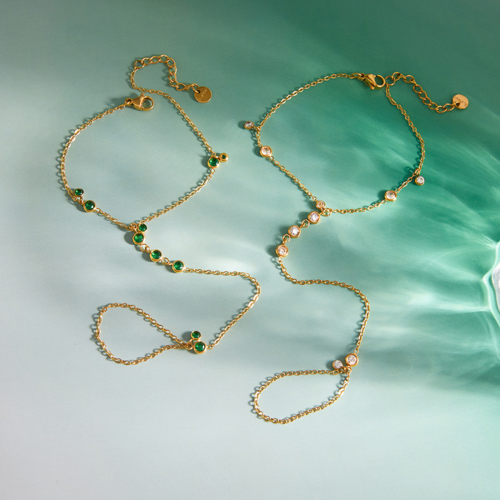Ensembles De Bracelets Élégants Et Luxueux Pour Femmes, En Acier Inoxydable, Étanches, Couleur Or, Avec Zircon. h5Image4
