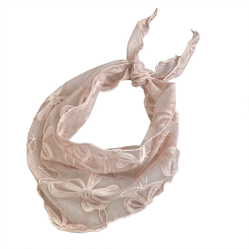 Écharpes D'Été Pour Femmes En Dentelle Ajourée, Unies, À Motif Floral Romantique h5Image5