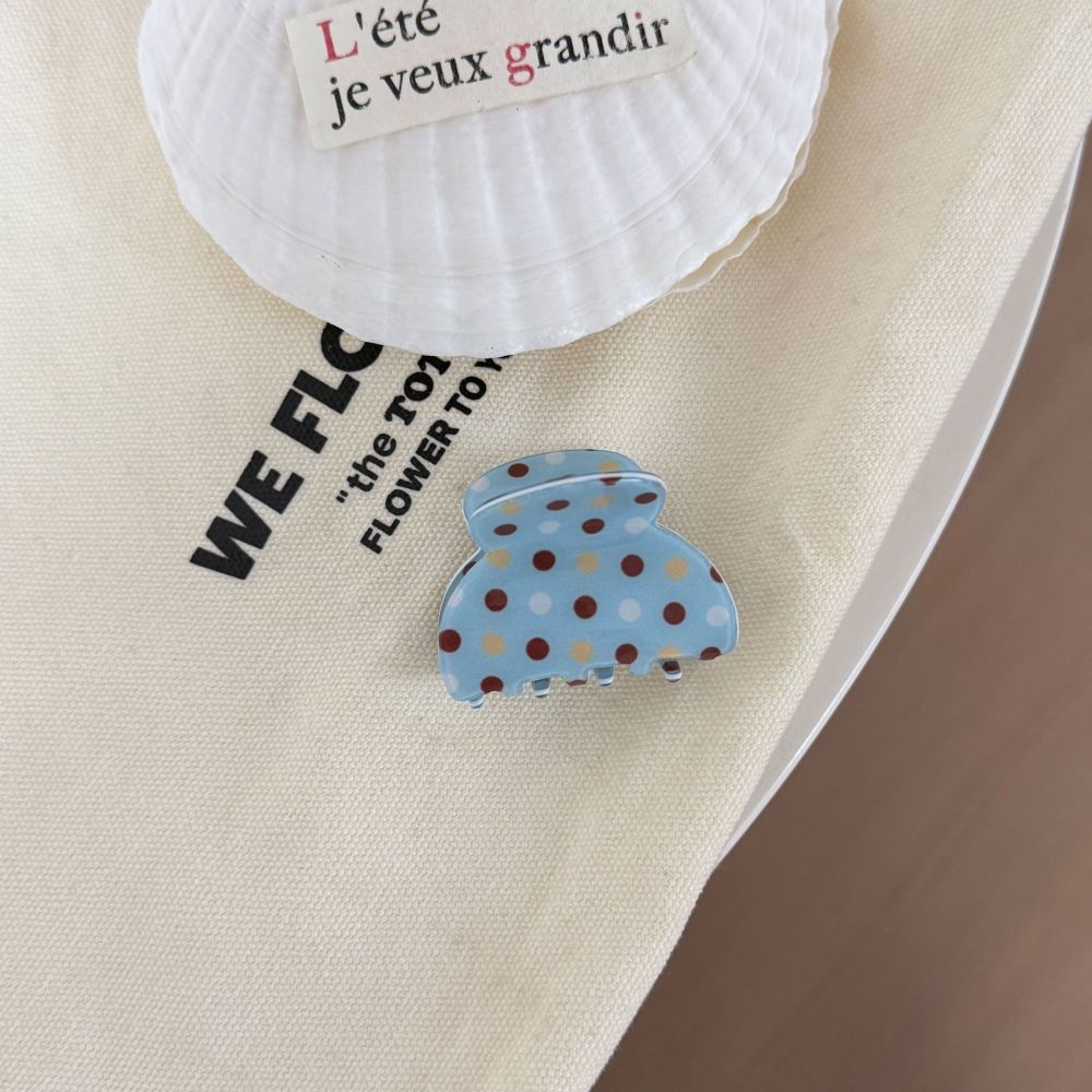 Pinces À Cheveux Pour Femmes En Pvc À Pois Mignons, Collection Simple Series 