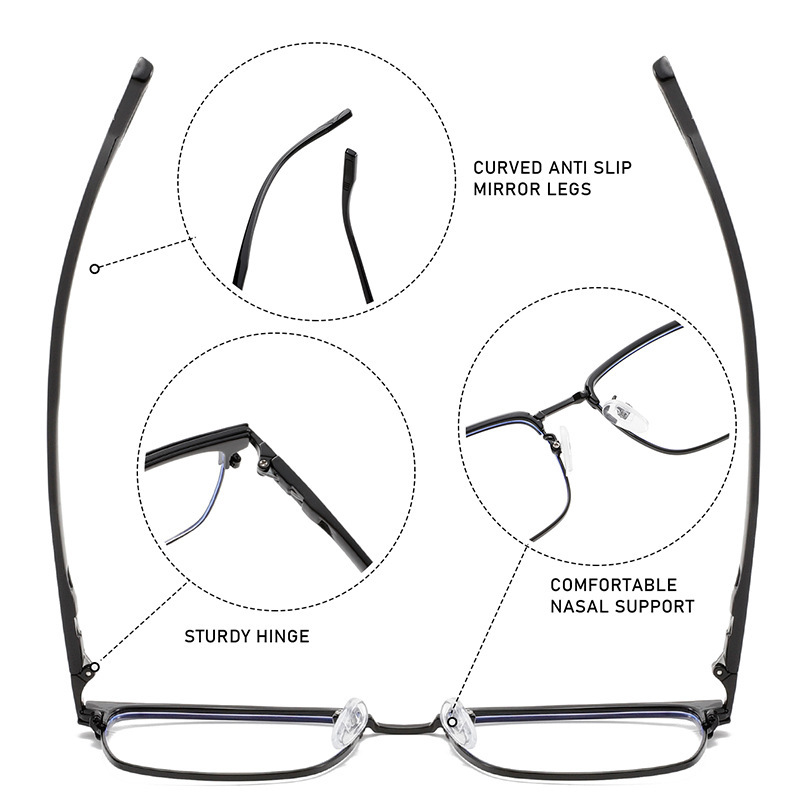 Lunettes Anti-Lumière Bleue Pour Femmes, Collection Simple Series, Coloris Uni Décontracté. h5Image3