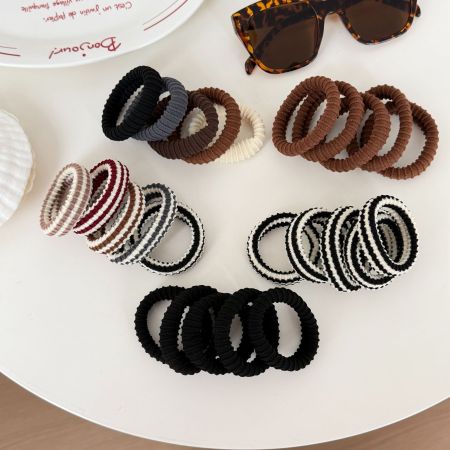 Élastiques à cheveux élastiques pour femmes, de couleur unie ou mélangée, style décontracté, collection Simple Series
