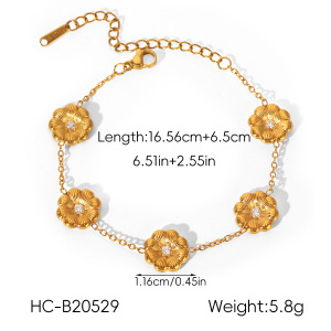 Colliers À Maillons Pour Femmes, En Acier Inoxydable, Couleur Or, Ornés De Zircon, De La Collection Simple Series Daily Flower h5 Image2