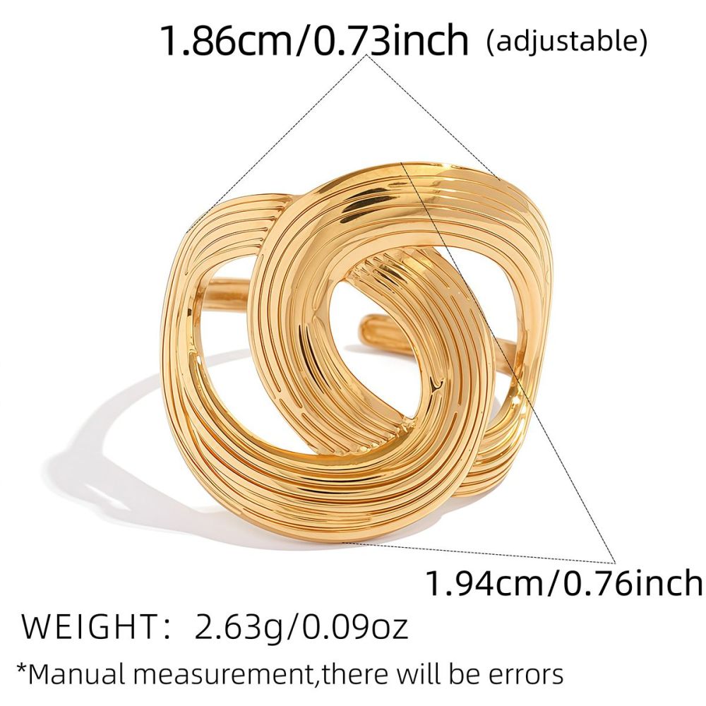Bagues Tendance Pour Femmes, En Acier Inoxydable, Couleur Or, Forme Irrégulière, Étanches.