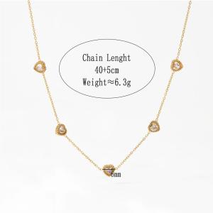 Colliers Pendentifs Pour Femmes En Forme De Cœur, En Acier Inoxydable Étanche, Couleur Or h5 Image6