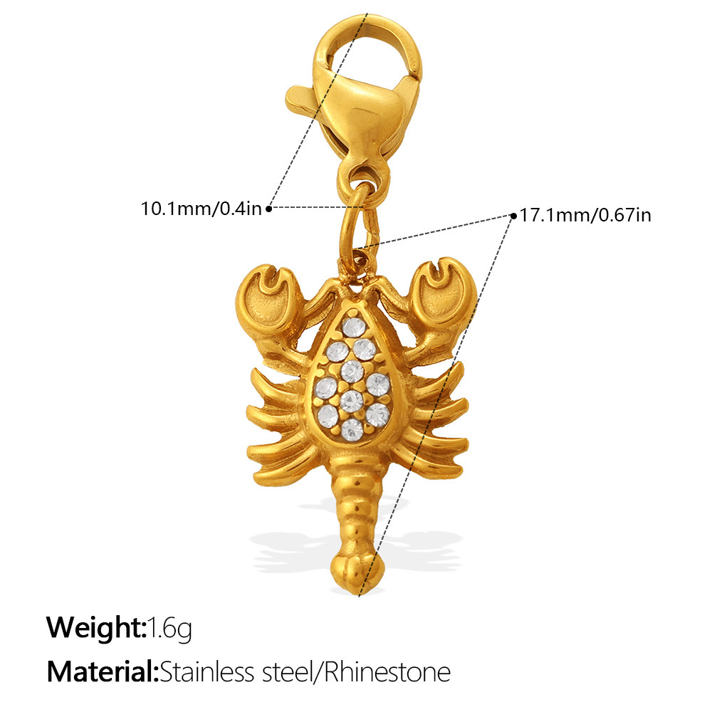 Pendentifs Oceanic En Acier Inoxydable Étanche Couleur Or Avec Strass À Faire Soi-Même