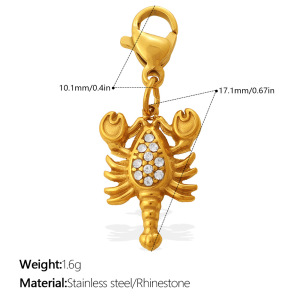 Pendentifs Oceanic En Acier Inoxydable Étanche Couleur Or Avec Strass À Faire Soi-Même h5