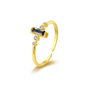 Bagues Pour Femmes En Acier Inoxydable Doré, Style Cercle Simple, Étanches, Serties De Zircon. h5