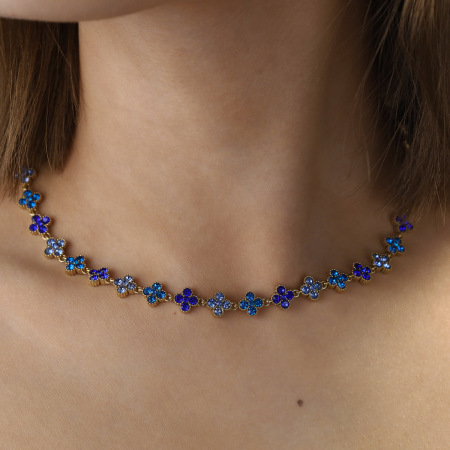 Ensembles de colliers pour femmes, romantiques et élégants, en acier inoxydable, imperméables, couleur or, ornés de cristaux et de motifs de trèfle.