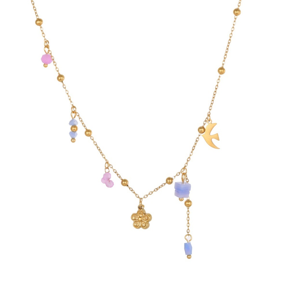 Ensembles De Bijoux Pour Femmes Simple Series Daily Flower En Acier Inoxydable Étanche Couleur Or Image5