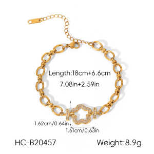 Colliers À Maillons Pour Femmes En Acier Inoxydable, Étanches, Couleur Or, Avec Zircon Et Motif Floral h5 Image2