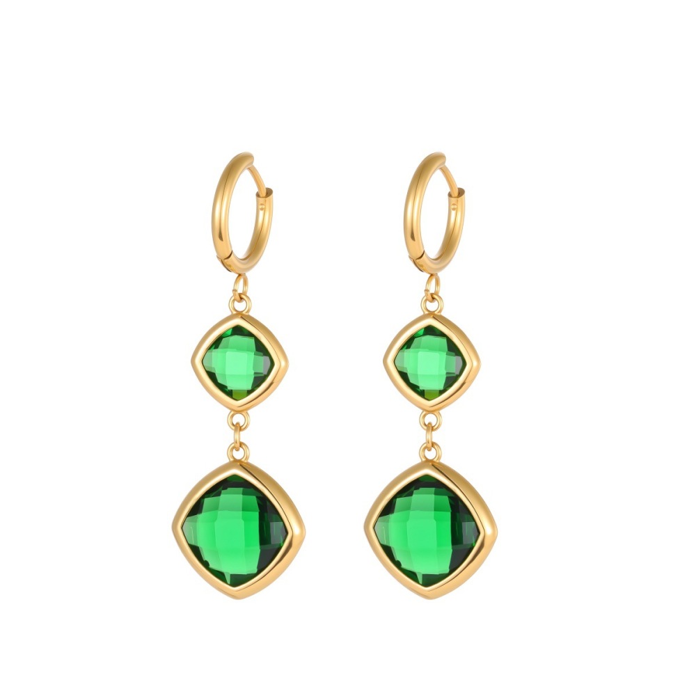Boucles D'Oreilles Pendantes Rectangulaires En Acier Inoxydable Doré, Élégantes Et Simples, Pour Un Quotidien Luxueux. En Acier Inoxydable Étanche. Couleur : Or. Image4