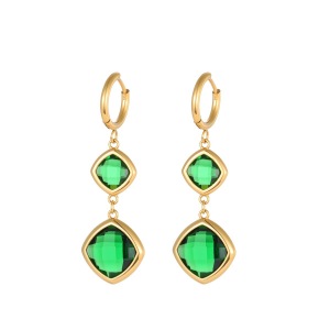 Boucles D'Oreilles Pendantes Rectangulaires En Acier Inoxydable Doré, Élégantes Et Simples, Pour Un Quotidien Luxueux. En Acier Inoxydable Étanche. Couleur : Or. h5 Image4