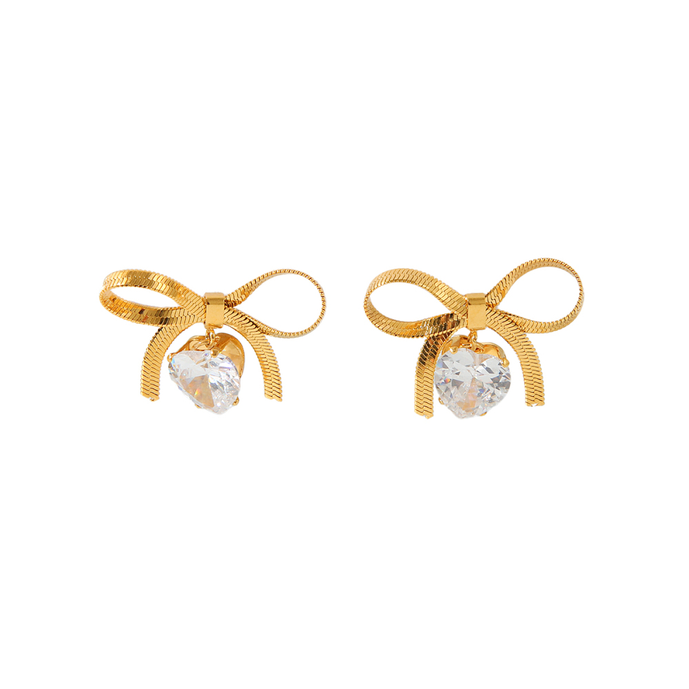 Boucles D'Oreilles Puces Pour Femmes, Simples, En Acier Inoxydable, Étanches, Couleur Or, Avec Zircon. 