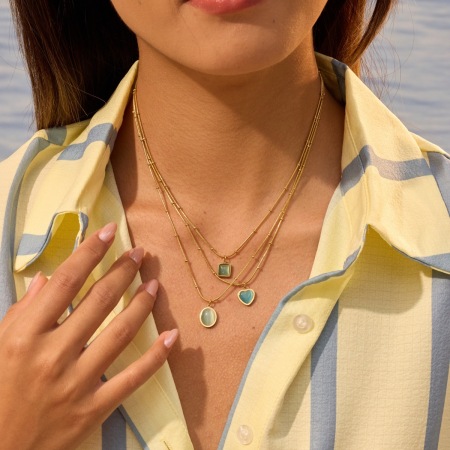 Colliers à maillons pour femmes, forme géométrique cœur, en acier inoxydable, couleur or, étanches.
