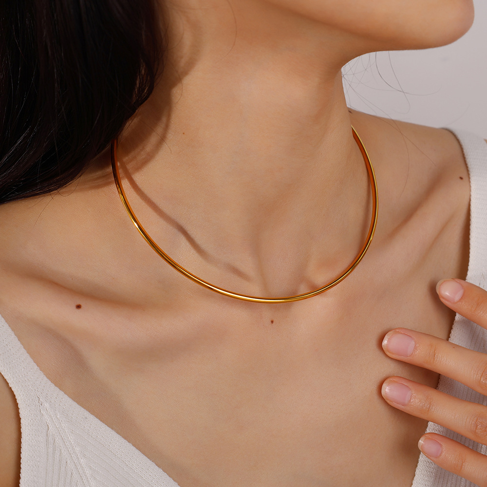 Ensembles De Bijoux Pour Femmes Simple Series Daily Geometric Shape En Acier Inoxydable Étanche Couleur Or h5Image4