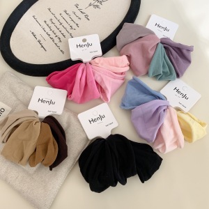 Élastiques À Cheveux En Coton Uni Pour Femmes, À Porter Au Quotidien h5 Image3