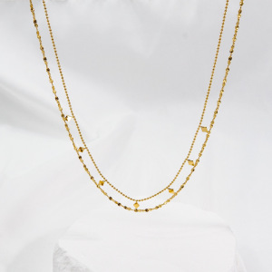Collier Élégant Pour Femme, Chaîne Unie En Acier Inoxydable, Étanche, Couleur Or h5 Image3