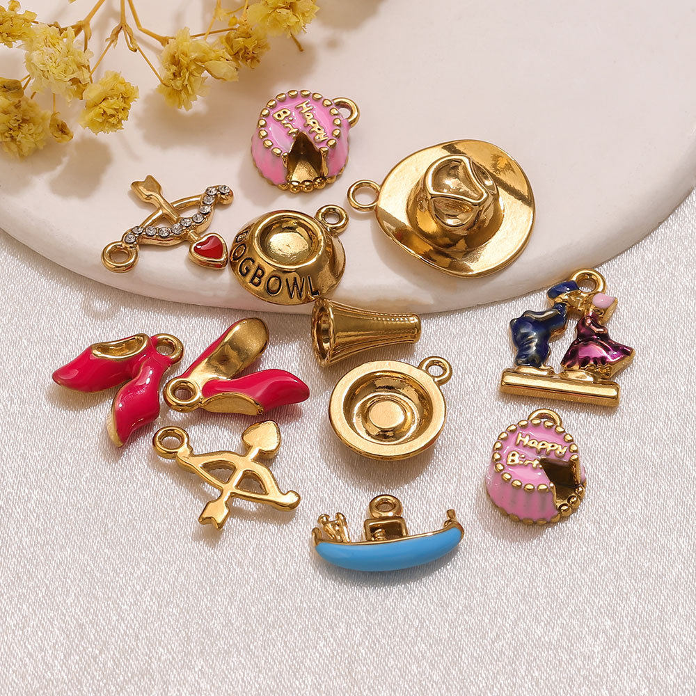 Pendentifs Pour Femmes En Acier Inoxydable, Couleur Or, En Forme De Cœur, À Faire Soi-Même, Style Ange. Image3