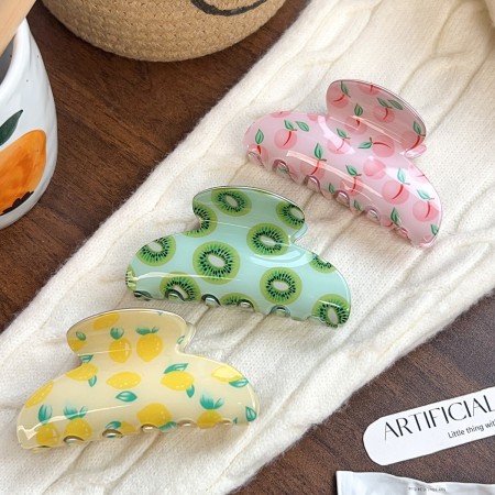 Pinces à cheveux pour femmes en PVC motif fruits sucrés, collection romantique
