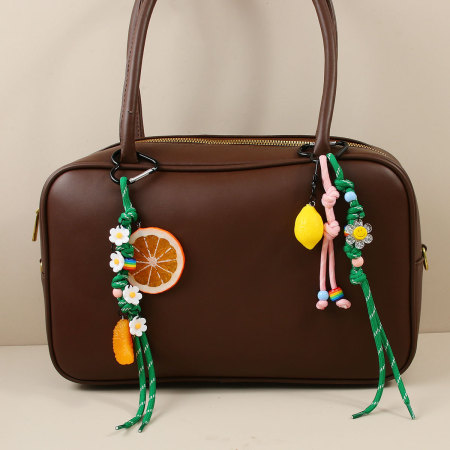 Breloques de sac pour femmes en PVC, motif fruits sucrés, collection Simple