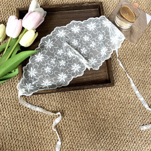 Bandana Romantique En Dentelle Douce, Foulard Et Ceinture Multifonctionnels À Faire Soi-Même h5 Image2