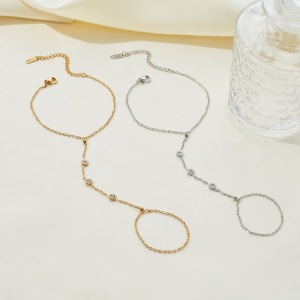 Bracelet Chaîne Femme Simple Series Daily Irregular Shape Chain En Acier Inoxydable Étanche Couleur Or h5 Image2